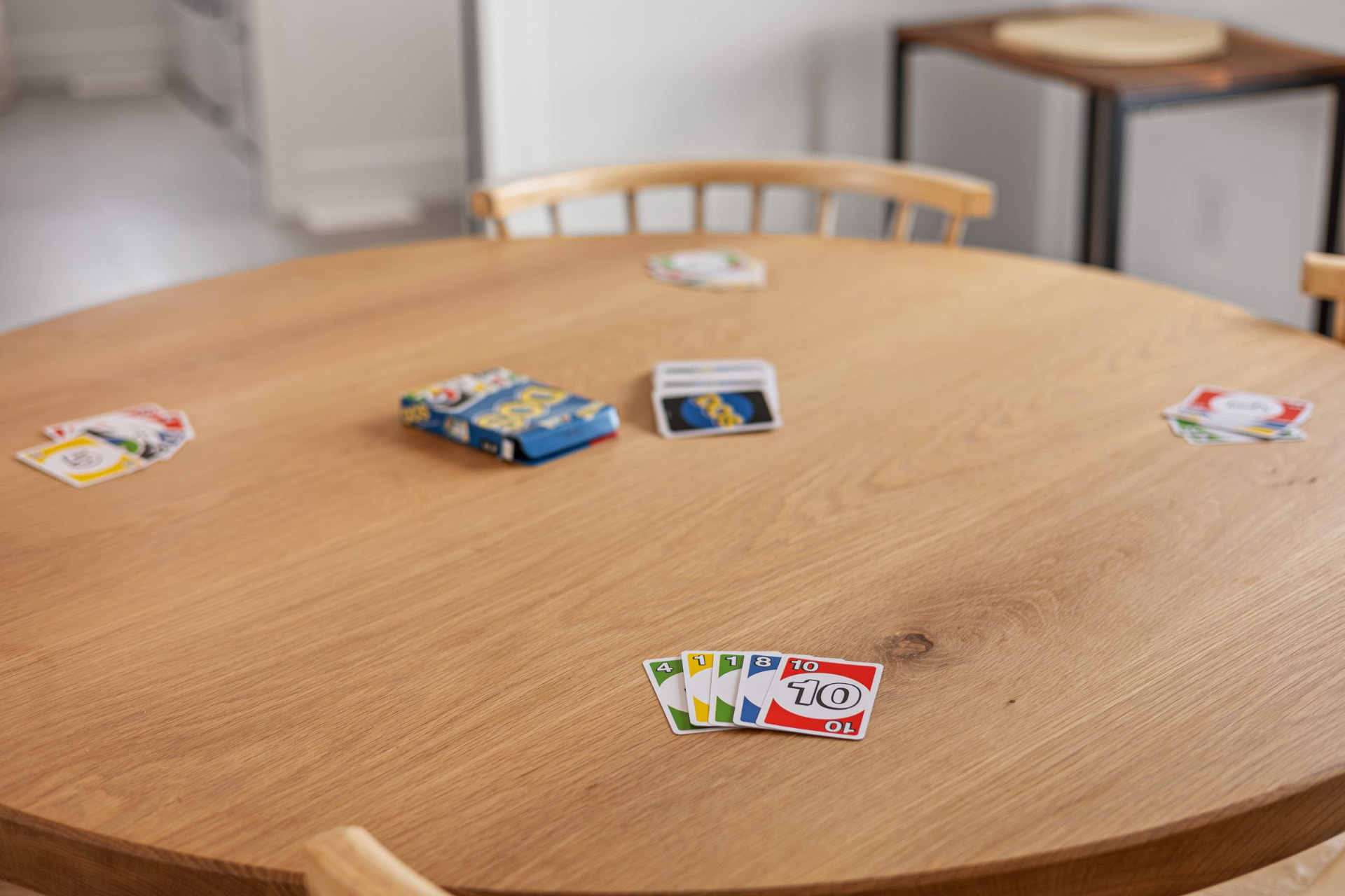 Games table set up for game night in the living area